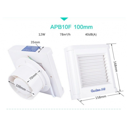 Bathroom Kitchen Extract Exhaust Fan 100 mm 4in