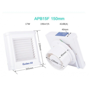 Ventilating fan Bathroom Kitchen Extract Exhaust Fan 150 mm 6 in auto shutter