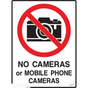 NO CAMERAS ALLOWED Sign