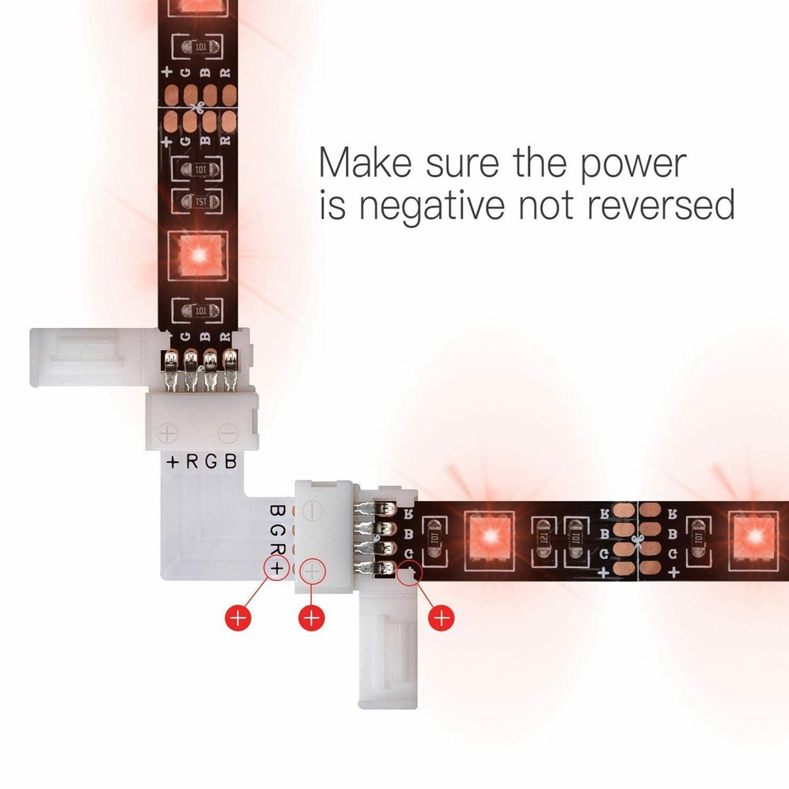 L Shape 5050 RGB LED Strip Light Corner Connector 90° Joint