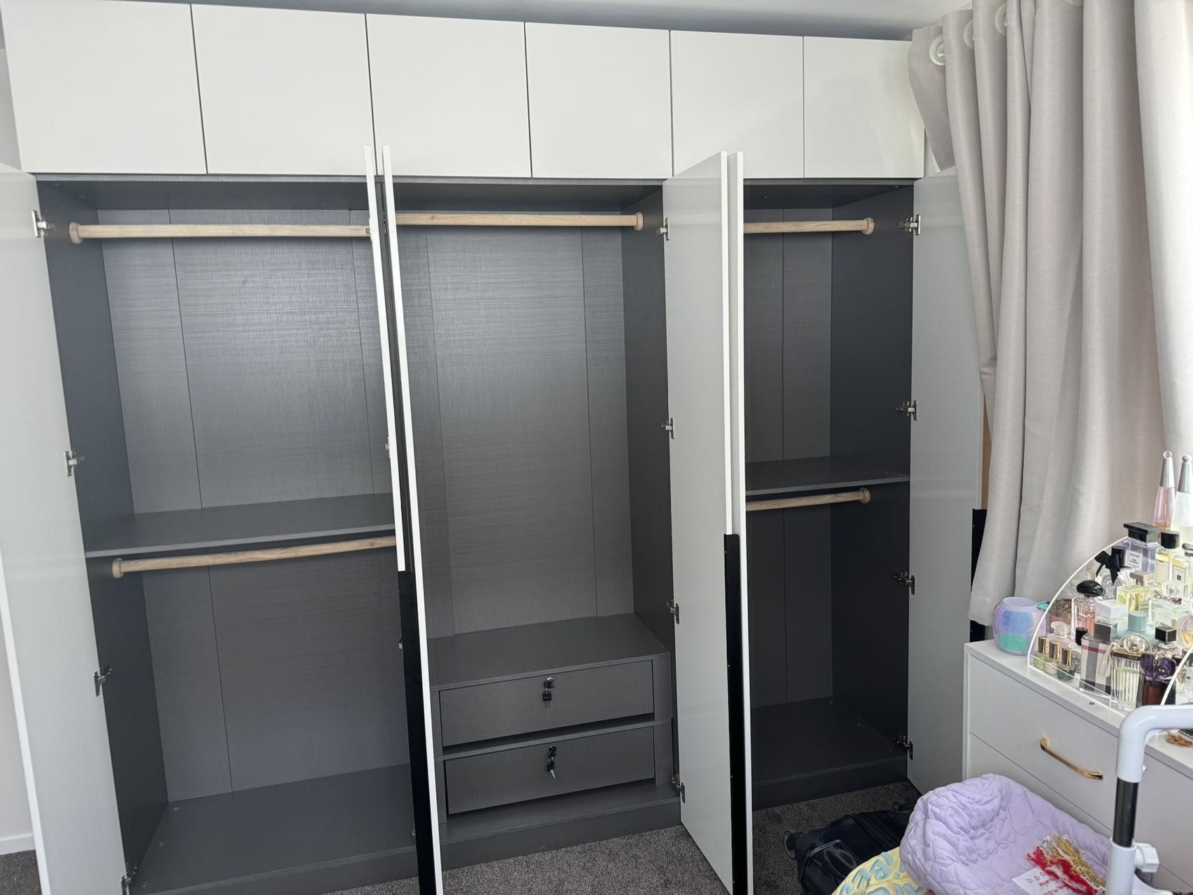All sizes available in stock Quality Ikea style Wardrobe with TopCabinet White - Image 5