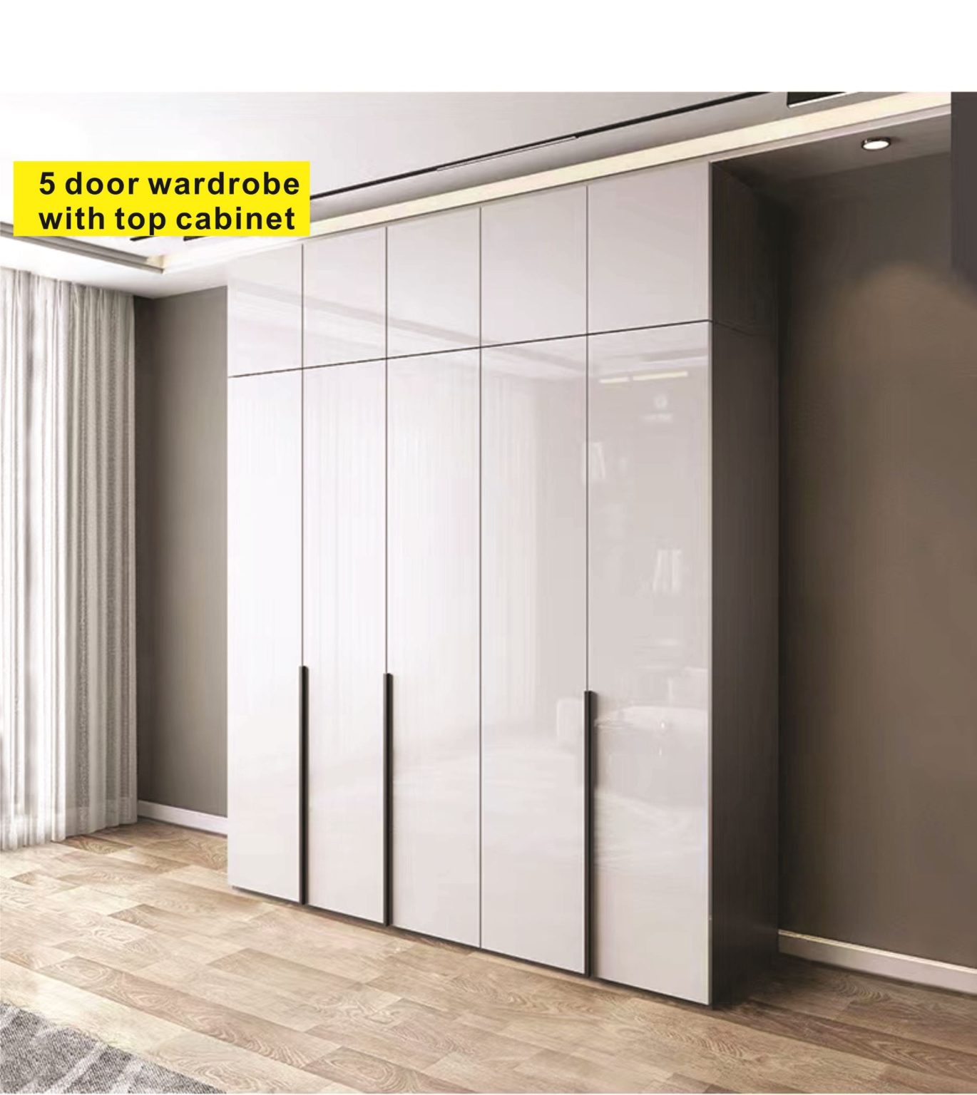 All sizes available in stock Quality Ikea style Wardrobe with TopCabinet White