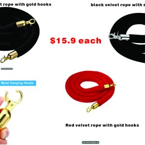 Stanchion Rope – 1.5m Crowd Control Barrier Rope Only $15.90 each!