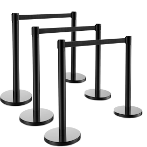1 SET/1 pair Crowd Control Queue 2 Barriers Fence / Adjustable/ Matte Black