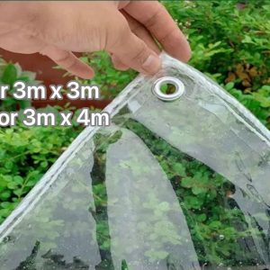 PVC Transparent Tarpaulin With Eyelets Weatherproof, Durable Tarpaulin 3m x 3m