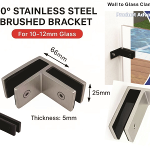 Glass joiner Glass Clamp 90degree angle Ss304-GlassFence Fitting