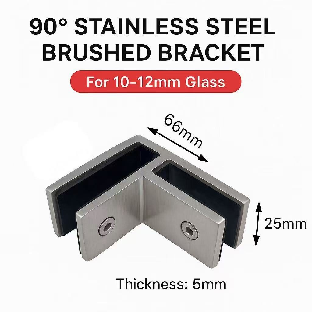 Glass joiner Glass Clamp 90degree angle Ss304-GlassFence Fitting - Image 4